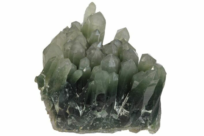 Hedenbergite Included Quartz Crystal Cluster - Mongolia #163988